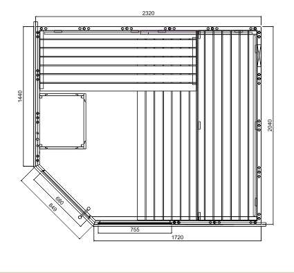 Premium Familiensauna 234 x 206 x 204 cm